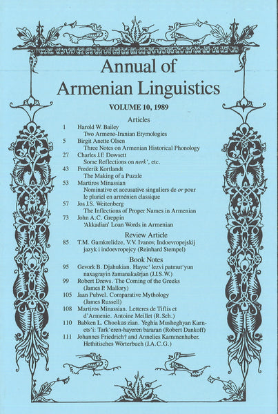 Annual of Armenian Linguistics