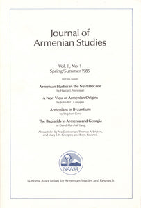 JOURNAL OF ARMENIAN STUDIES: Volume II, Number 1: Spring/Summer 1985
