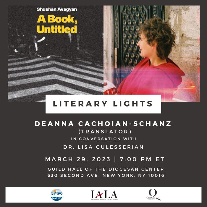 Literary Lights: Featuring A Book, Untitled by Deanna Cachoian-Schanz ~ Wednesday, March 29, 2023 ~ In-Person Event
