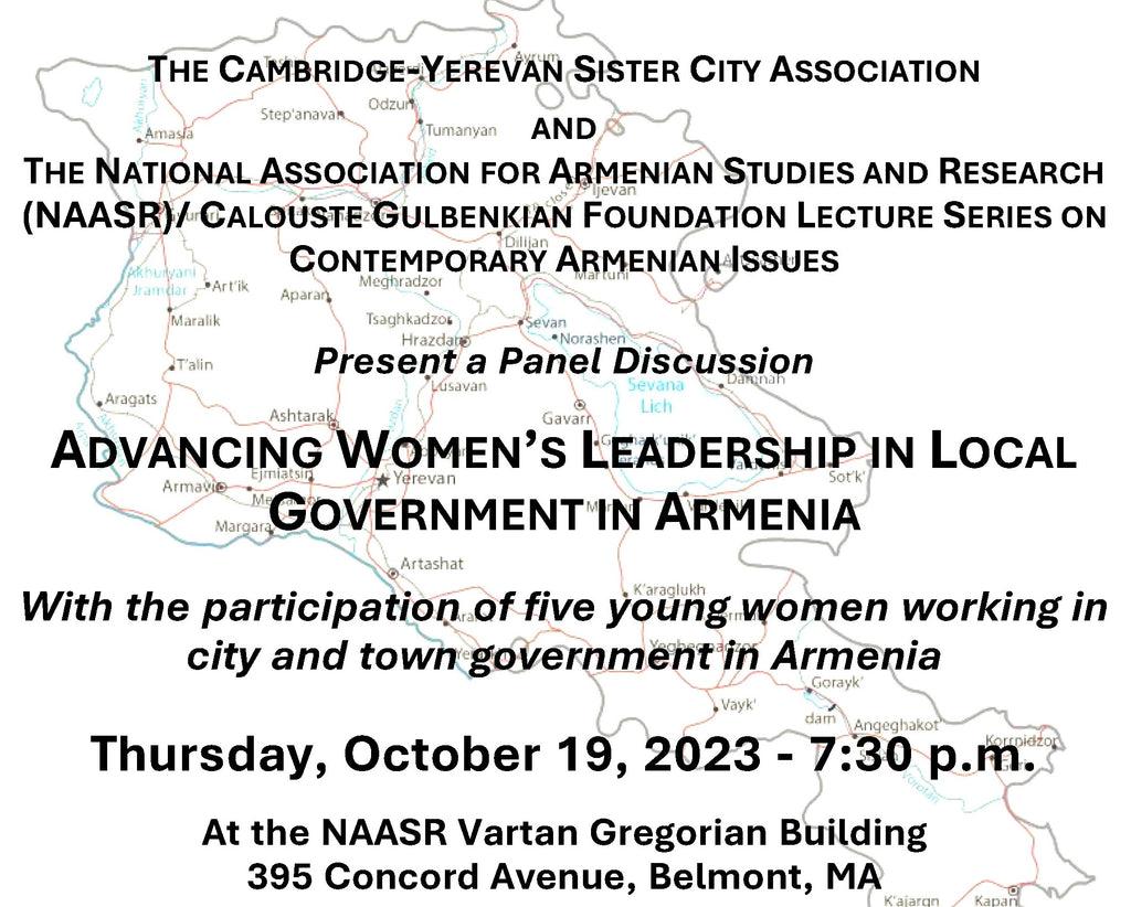 Advancing Women's Leadership in Local Government in Armenia ~ Thursday, October 19, 2023 ~ In Person