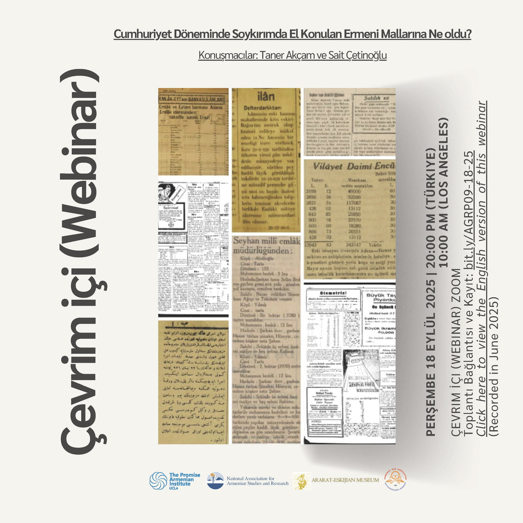 The Auctioning of Stolen Armenian Properties: Emval-i Metruke ~ Monday, June 16, 2025