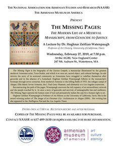 Heghnar Watenpaugh, “The Missing Pages: The Modern Life of a Medieval Manuscript from Genocide to Justice"