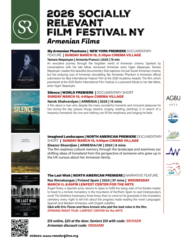 2026 Socially Relevant Film Festival NY, Armenian Films flyer