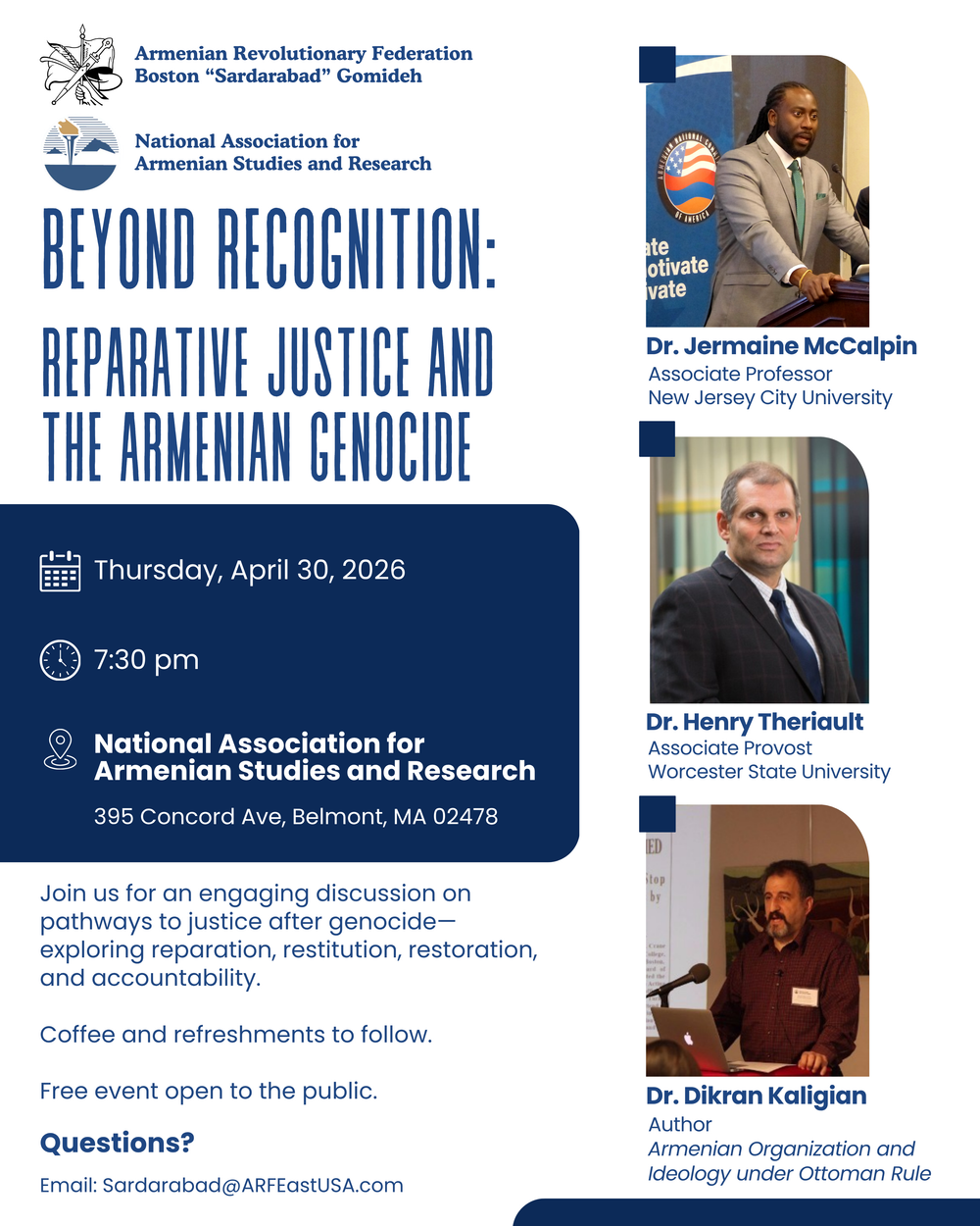 Beyond Recognition: Reparative Justice and the Armenian Genocide flyer