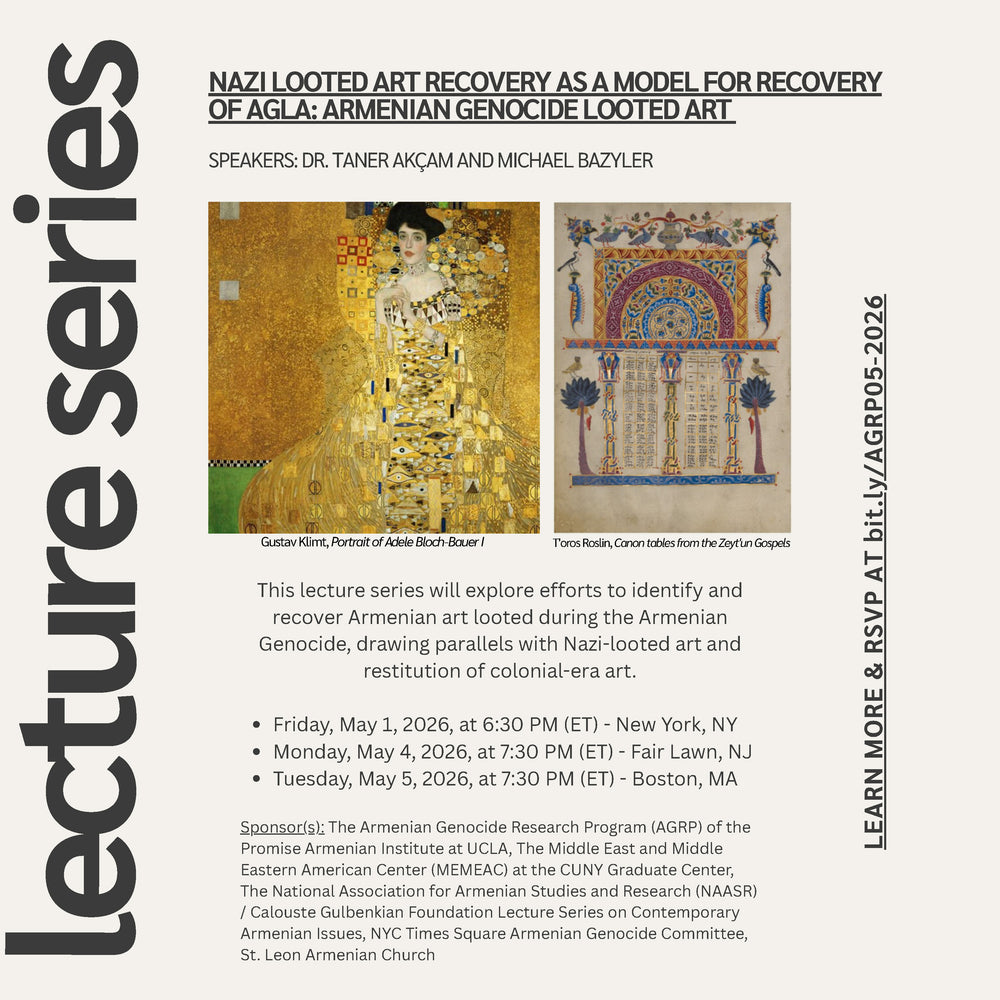 Nazi Looted Art as a Model for Recovery of AGLA: Armenian Genocide Looted Art flyer