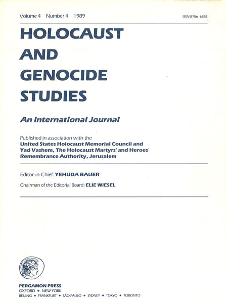 HOLOCAUST AND GENOCIDE STUDIES: Journal Offprints