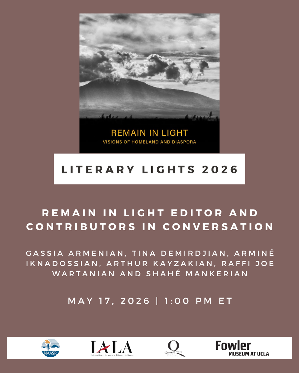 Remain in Light: Editor and Contributors in Conversation flyer