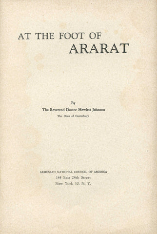 AT THE FOOT OF ARARAT