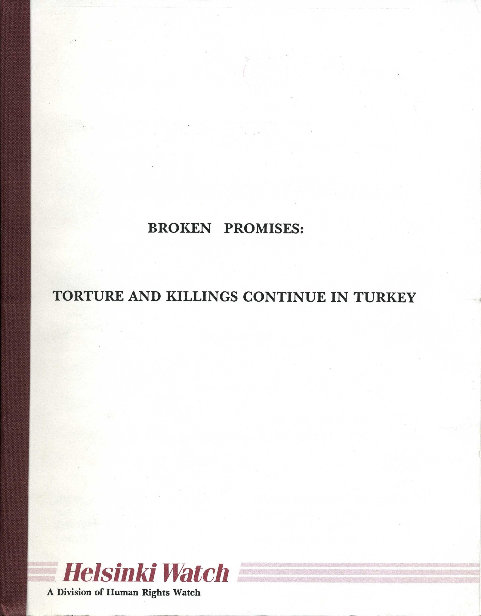 BROKEN PROMISES: Torture & Killings Continue in Turkey