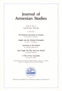 JOURNAL OF ARMENIAN STUDIES: Volume II, Number 2: Fall/Winter 1985-86