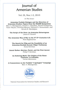 JOURNAL OF ARMENIAN STUDIES: Volume IX, Numbers 1-2: 2010