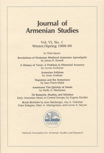 JOURNAL OF ARMENIAN STUDIES: Volume VI, Number 1: Winter/Spring 1998-1999