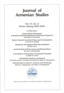 JOURNAL OF ARMENIAN STUDIES: Volume VI, Number 2: Winter/Spring 2000-2001