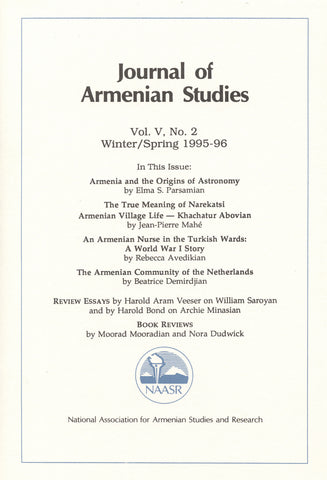 JOURNAL OF ARMENIAN STUDIES: Volume V, Number 2: Winter/Spring 1995-96