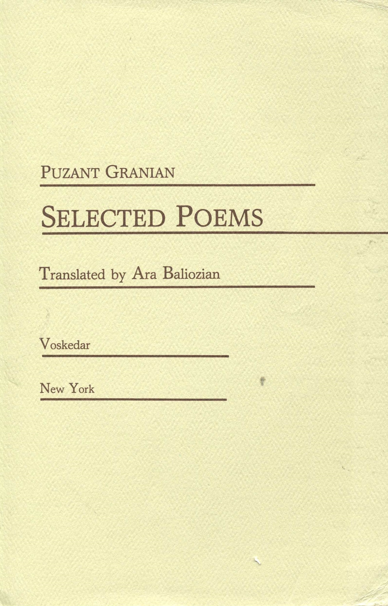 SELECTED POEMS, 1936-1982