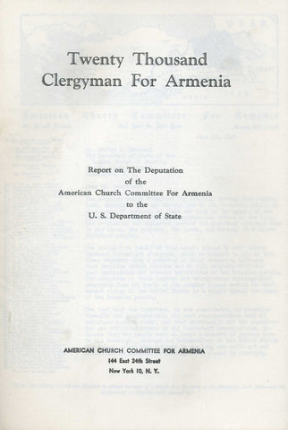 TWENTY THOUSAND CLERGYMEN FOR ARMENIA